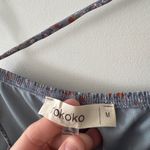 Rokoko Blue Floral Flowy Cottagecore Tiered Maxi Dress Criss Cross Back Photo 5