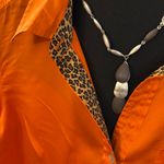 Robbie Bee  Luxury %100 silk button down with cheetah print cuffs! Photo 5