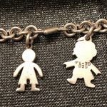Sterling Silver Link Charm Bracelet with 3 Charms Photo 2