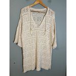 l*space L* Diamond Eyes Cream Crochet Swim Cover Up Size XS/S Travel Resort Photo 1