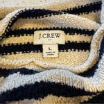 J.Crew Striped Roll Neck Sweater Ivory Navy Blue Cotton Blend Size Large Classic Photo 1