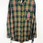 SAVAGE x FENTY Tied Up Tartan Plaid PJ Raw Hem Sleep Shirt, Size XL Photo 0