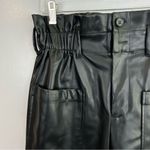 JustFab NWT Black Faux Leather Vegan Paperbag Pants Size Medium Photo 3