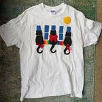 Handmade black cats rainbow appliqué t Photo 0