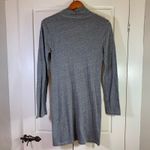 C&C California  Heather Gray Long Sleeve Deep V Mini‎ Dress M Boho Loungewear Photo 3