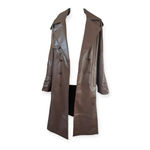 New House of Sunny Chocolate Brown Trench Coat Long Line TikTok Size Medium Photo 5