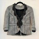 White House | Black Market Tweed Plaid Ribbon Ruffle Blazer Size 2 Photo 1