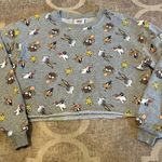 Looney Tunes  all over print cropped pullover sweater size small Photo 0