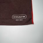 Coach Dark Brown Drawstring Dust Bag with Red Trim and Drawstring 16” X 13.5” Photo 1
