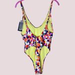 Relleciga NWT Polka Dot High-Leg V-Neck One Piece Swimsuit - Med Photo 4