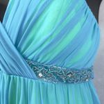 City Studio Womens Dress Small Beaded Empire Waist Asymmetrical Y2K Prom Fairy Blue Photo 2