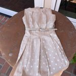 Tahari polka dot light pink belted dress sz 2 Photo 3