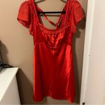 Free People  Violet Visions Elegant Red Satin Mini Dress Photo 1