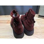 Miz Mooz Finley Women's 11.5 Maroon Suede Side Zip Classic Round Toe Ankle Boots Photo 5
