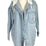 Urban Outfitters NWT BDG Blair Denim Hooded Shirt Jacket Light Wash Size XXS Photo 4