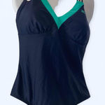 ZeroXposur Navy blue and green one-piece swimsuit with straps L  #swimwear Zeroxposure Photo 0