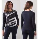 Chico's  & Eddie Bauer Knit Mix Side Tie Top & Gray V-neck Button Shirt Size XXL Photo 1