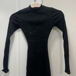 Naked Wardrobe Black Snatched Ribbed Crewneck Long Sleeve Dress Size XS $68 Photo 2