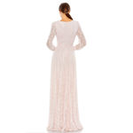 Mac Duggal  93679 Light Pink Rose Beaded Lave Long Sleeve Gown 14 NWT Photo 6
