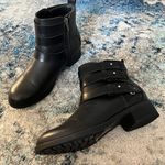 DV by Dolce Vit Dolce Vita Black Larabey Belted Leather Ankle Boots Photo 10