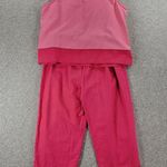 VTG Norton Studio Linen Tank Pant Set Womens Petite XL Pink Capri Resortwear Size undefined Photo 2