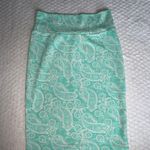 LuLaRoe Cassie Mint and White Paisley Pencil Skirt Size Small Like New Photo 0