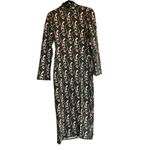 ZARA NWOT WOMAN'S PAISLEY PRINTED MIDI DRESS GREEN/MULTICOLOR XS BLOGGERS FAVE Photo 9