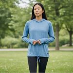 Under Armour  Hoodie Women’s Small Blue HeatGear Drawstring Waist Performance Photo 2