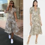 Faithfull the Brand Meadows Midi Dress in Signe Animal Print Size 6 Summer Photo 12