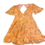 Selfie Leslie  Sally Angel Sleeve Open Back Dress Floral Print Pink Photo 7