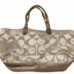 Coach gold and beige shoulder bag purse Photo 0