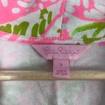 Lilly Pulitzer small Pink Green Buttoned Pullover Tunic Top Kangaroo Pocket Photo 2