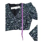 MINKPINK REVOLVE Rivera V Neck Ruched Top in Multi NWT Size M Floral Black Photo 9