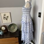 English Factory  Tiered Powder‎ Blue Patel Gingham Midi Dress Small Graduation Photo 1