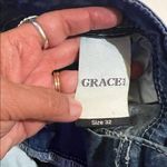 GRACE IN LA  jeans size 32 Women's Feather Embroidery Mid Rise Bootcut Jeans Photo 13