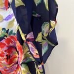 Maeve  Anthropologie Gardenia Blue Floral Silk Flutter‎ Sleeve Top Blouse Sz 0 Photo 3