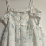 JessaKae Coquette White Blue Floral Lace Midi Dress Size XL Milkmaid Cottagecore Photo 8