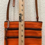 Dooney & Bourke North South Triple Zip Orange Nylon Embroidered Duck Crossbody Photo 7