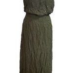 Gantos 2 Piece Skirt Set Green Embroidered Whimsical Floral Resort Wear S READ Photo 0