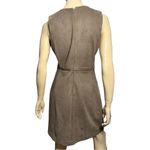 DKNY  Womens Size 8 Light Brown Gold Zipper Accented Faux Micro Suede Shift Dress Photo 5