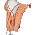 Free People Womens M Peach Angel Mini Dress Babydoll 100% Cotton Boho Chic Gauze Photo 4