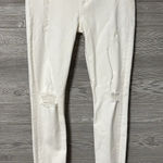 Hudson Midrise Nico Distressed White Super Skinny Jeans Size 26 Photo 0
