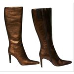 Donald Pliner Bronze Couture Antique Metallic Leather Full Zipper Boot NWT $425 Gold Size 8.5 Photo 5