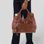 Foley and Corinna Leather Shoulder Bag Brown Gold Turnkey Boho Photo 0