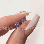 Light Purple CZ Stud Earrings Photo 1