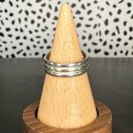 Sterling Silver Pink and Green Moonstone Two Stone Triple Band Ring Size 7 Photo 2