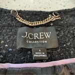 J.Crew  Collection Black Sequin Tweed Cropped Jacket Wool Blend Size 6 Luxury Photo 2