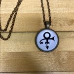 Prince Artist Music Icon Glass Dome Pendant Necklace Bronze Chain Music Artist Brown Photo 1