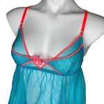Victoria's Secret Neon Blue Babydoll Lingerie Dress Top Size Small Photo 3