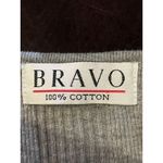Bravo Tank Top Womens Medium Gray Ribbed Cropped 100% Cotton Shirt Casual Photo 4